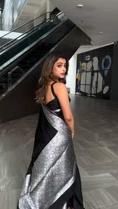 Filet sergé artisanal Saree Banarasi inspiré séquence travail pur Mon Banglori chemisier en soie fabriqué à la main de luxe - Product Image 5