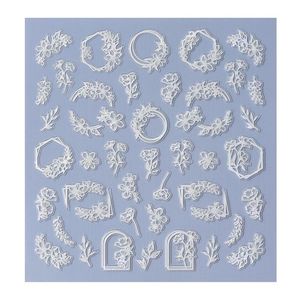 GLOSSYBLOSSOM Botanic Bliss 2D Nail Art Decal Autoadhesivo Floret Decoración Blanco brillante 69029 Pegatinas decorativas para uñas - Product Image 1