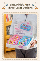 Two-in-one Educational Drums Percussion Toy Musical Instrument Set for Infants Children 8-Piece Plastic Cartoon Design 5 Scales