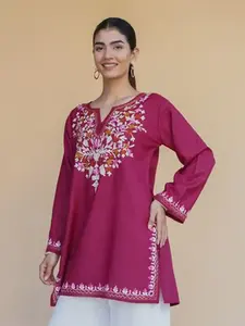 Kurti court droit en rayonne noire brodée pour femmes, mode estivale, vêtements de fête pour femmes et filles - Product Image 5