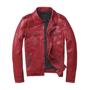 การออกแบบที่กําหนดเองขายส่งคุณภาพสูงแจ็คเก็ตหนังแฟชั่นที่กําหนดเองแจ็คเก็ตหนังผู้ชาย - Product Image 1