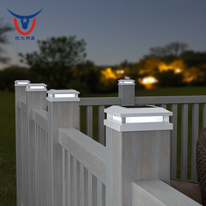 Lumière solaire de barrière de chapeau de poteau de jardin LED lampe de chemin de tête de chapeau de colonne d'énergie solaire - Product Image 1