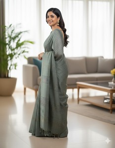 Sari en soie Katan de qualité supérieure multicolore pour femmes, cérémonie de mariage, tenue de soirée, occasion festive, vêtements traditionnels indiens en provenance d'Inde - Product Image 6