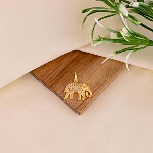 ELEPHANT Pendentif en argent sterling 925 pavé de diamants taille 20X13MM - Product Image 3