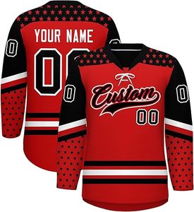 OEM envío rápido personalizado Hockey sobre hielo Streetwear Jersey de gran tamaño Retro Fit tela sostenible ventilador diseño de declaración - Product Image 1