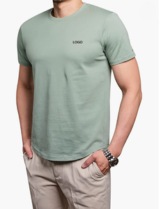 T-shirt à manches courtes avec logo personnalisé T-shirt 100% coton vierge pour homme T-shirt à col rond épais Disponible en tailles et couleurs personnalisées - Product Image 4