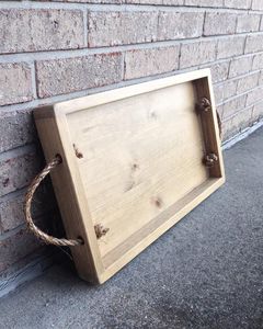 ถาดไม้พิมพ์ลายทางตอนเหนือแกะสลักรูปทรงสี่เหลี่ยมและงานฝีมืออินเดีย - Product Image 3