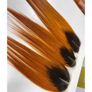 Extensions de cheveux personnalisées de haute qualité avec cuticule alignée dentelle vietnamienne HD couleur orange donneur unique - Product Image 1