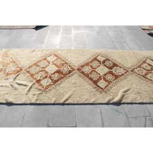 Turkish Runner Rug 4.2x12.4 ft, Vintage <b>Brown</b> Southwestern <b>Wool</b> Rug - Product Image 3