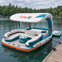 Plateforme flottante gonflable pour les loisirs en lac et en mer, grand ponton rond pour les événements sociaux et les activités ludiques