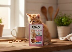 NALAPU Nourriture humide pour chatons en pochette Poulet avec sauce Haute teneur en viande Vitamines et minéraux pour chatons en croissance 77g Santé - Product Image 3