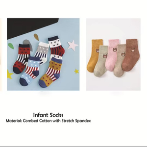 100% Cotton Stretch Kids Socks Boys/Girls Winter Casual Soft Touch Breathable Eco-Friendly Anti-Bacterial Anti Slip <b>Toddler</b> - Product Image 1