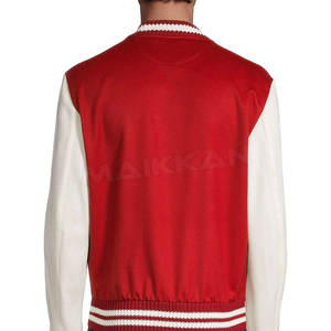 Blousons universitaires d'hiver personnalisés pour hommes avec col montant, écologiques et à séchage rapide, coupe ajustée, en laine, en promotion - Product Image 4