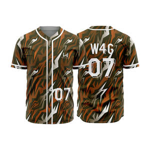 Personnaliser le maillot de baseball Transfert de chaleur Respirant Plus Size Maillots de softball personnalisés Uniforme de sport Bouton complet Streetwear - Product Image 4