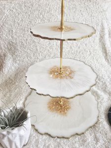 LOOK RELATED DISPLAY HANDMADE DIY 3 Tier Round Shape Fruit Tray Epoxy <b>Mold</b> Tea Tray Table <b>Silicone</b> <b>Mold</b> for <b>Resin</b> Arts - Product Image 5