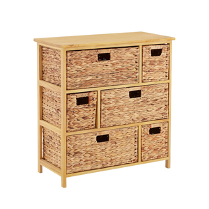 Fabricación de cestas de almacenamiento de jacinto de agua de alta calidad con gabinete de madera gabinetes de sala de estar al por mayor de Vietnam - Product Image 1