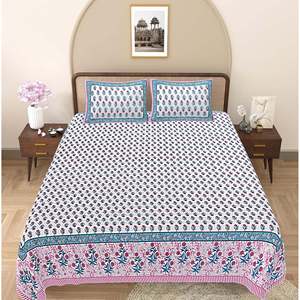 Ensemble de draps Super King en coton 100% à fleurs violettes 240 TC avec 2 taies d'oreiller 3 pièces pour la maison ou l'hôtel (SHKV1094) - Product Image 2