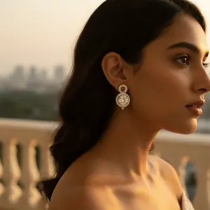 Boucles d'oreilles en argent 925 avec zircone cubique, cadeau pour femme, bijoux élégants, design en cristal - Product Image 2