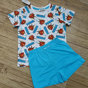 Bộ Đồ Ngủ Trẻ Em Bộ Đồ Mùa Hè Ngắn Tay Dệt Kim Cotton Tops Chàng Trai Cô Gái Trang Phục 2 Cái Quần Áo Trẻ Em Số Lượng OEM - Product Image 2