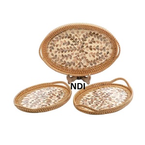 Multi Purpose Used Rattan Tray For Dining Tableware Catering Serving Rattan Tray Multi Purpose Used Mango Rattan Tray Usage Item - Product Image 4