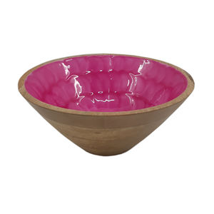 Bol fini rose de forme ronde en bois décoratif de qualité supérieure pour ustensiles de cuisine de table bol à salade maison et hôtels bols de service alimentaire - Product Image 1