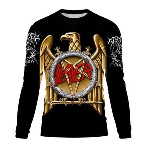 Camiseta de manga larga para hombre, Camiseta con estampado 3D personalizado de Slayer para hombre, camiseta informal de Hip Hop de gran tamaño, camiseta superior para hombre - Product Image 6