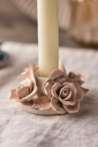 Elegant <b>pink</b> Calla Lily porcelain <b>candle</b> holder. A floral touch. Available at wholesale prices. - Product Image 2