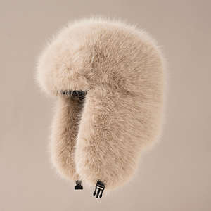 Chapeaux d'aviateur d'hiver, chauds et épais, pour l'extérieur, avec rabat d'oreille, chapeaux de trappeur, chapeaux de fourrure de campagne russe, chapeaux de soldat d'hiver - Product Image 1