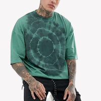 Kaos Pria Desain Terbaik Tie Dye Cetak Huruf 100% Katun Rajut Bernapas Cepat Kering Lengan Pendek Logo Kustom Longgar Diskon