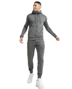 Ensemble de survêtement technique en molleton pour homme, deux pièces, sweat à capuche zippé et pantalon de jogging imprimé, pour l'entraînement - Product Image 1