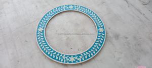 Miroirs muraux modernes faits à la main pour chambre salon salle de bain décor grande taille bois avec incrustation de résine artisans qualifiés vente - Product Image 6