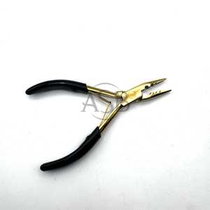 Pinzas para Microperlas de Tres Orificios, Doradas con Negro, Personalizables, Herramienta de Extensión de Cabello de Acero Inoxidable, Servicio OEM - Product Image 3