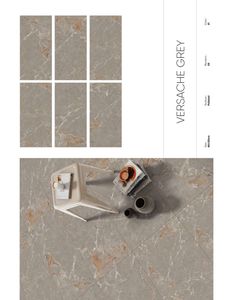 CARREAUX EN PORCELAINE ÉMAILLÉE DESIGN ITALIEN VERSACHE GRIS - Product Image 1