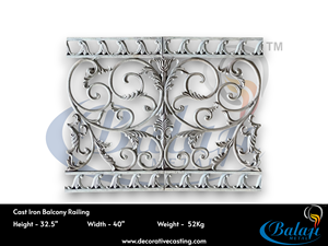 Barandilla Arquitectónica de Hierro Fundido para Proyectos de Balcón Residencial y de Hostelería, Resistente, Gris Natural, Moderna y Decorativa - Product Image 2