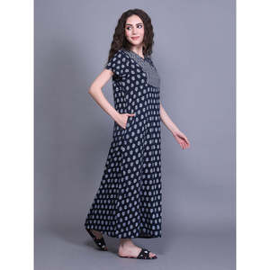 Camisón 100% Algodón con Estampado Floral, Suave y Transpirable, Cintura Elástica con Cordón Ajustable, Personalizable ODM/OBM para Uso Invernal - Product Image 3