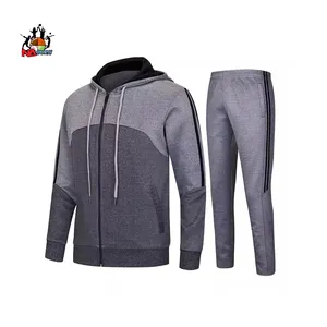 High Quality Mens Track Wear plain bulk zipper fly velour sweatsuit custom velvet tracksuit for men Zipper Tracksuits
