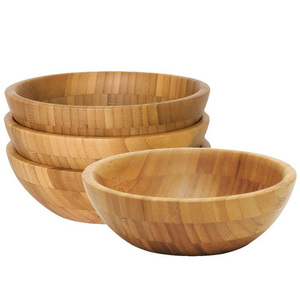 Nouvel ensemble de trois bols de service en bois de couleur naturelle de haute qualité vaisselle pour la table de cuisine pour une utilisation de fête disponible en vrac - Product Image 1