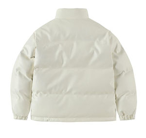 Veste d'hiver matelassée unisexe en toile noire avec logo personnalisé, pour l'extérieur, décontractée et chaude - Product Image 6