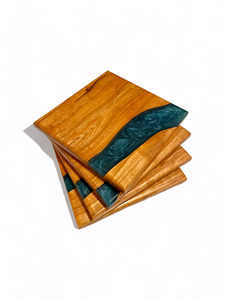 Custom Handmade Epoxy Resin and Wood <b>Coasters</b> <b>Set</b> High-quality Epoxy Resin Wooden <b>Coasters</b> Unique Design Tea Coffee <b>Coaster</b> - Product Image 2