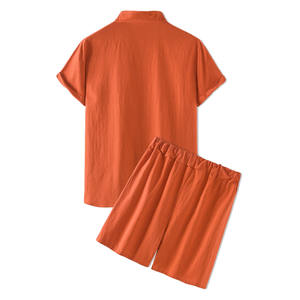 Ensembles d'été pour hommes de grande taille Chemise à fermeture boutonnée en tissu de coton avec séchage rapide - Product Image 2