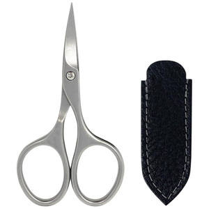 Juego de manicura de precisión de 3,5 pulgadas, Funda de cuero recta fácil de usar, herramienta de cuidado personal curvada afilada de acero inoxidable - Product Image 1