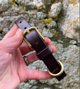 Brown Leather Dog <b>Collar</b>, Bridle Leather Dog <b>Collar</b> Hound Dog <b>Collar</b> for Greyhound and Whippet - Product Image 2