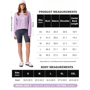 Sweat-shirts pour femmes 2026, tendance, surdimensionnés, à manches longues, coupe courte, confortables et élégants pour l'hiver, fabriqués au Bangladesh - Product Image 6