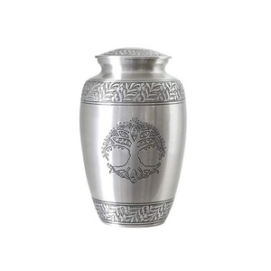 Urne souvenir en métal en laiton argenté Design d'ailes d'angle de gardien Urne adulte en gros Urne funéraire en laiton de qualité supérieure - Product Image 2