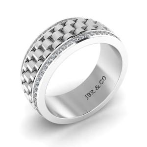 Bague de mariage de style audacieux en argent sterling 925 avec diamant rond de qualité supérieure pour femmes bijoux de luxe à la mode au prix de gros - Product Image 5