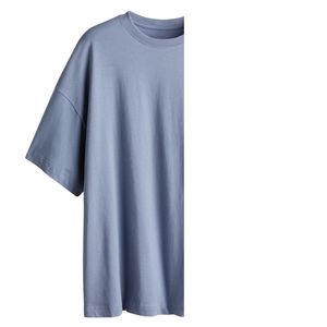 เสื้อยืดลำลองผู้ชายไซส์ใหญ่ ปรับแต่งโลโก้ได้ สีฟ้าอ่อน 220gsm ผ้าฝ้ายออร์แกนิค 100% ระบายอากาศได้ดี ปักลาย - Product Image 2