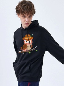 Sweat à capuche personnalisé surdimensionné pour homme en molleton de coton, en tissu éponge thermique épais, à épaules tombantes, vierge, à enfiler - Product Image 5