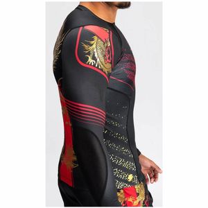 อุปกรณ์ป้องกันผดผื่น MMA BJJ พร้อมคุณสมบัติยืดโลโก้ด้านหน้าความยาวแขนตามสั่ง - Product Image 3