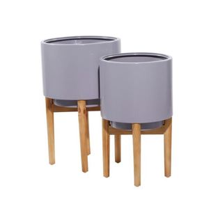 Venta caliente moderno soporte de exhibición de plantas de interior jardinería soporte de poste de planta de madera soporte de planta - Product Image 3
