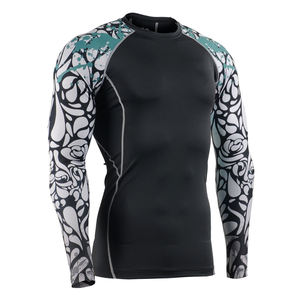 <b>Top</b> Quality Sports Wear <b>Men</b> Gym MMA Clothing Rash Guard <b>Swimming</b> Rash Guard With Sublimation Long Sleeve - Product Image 1